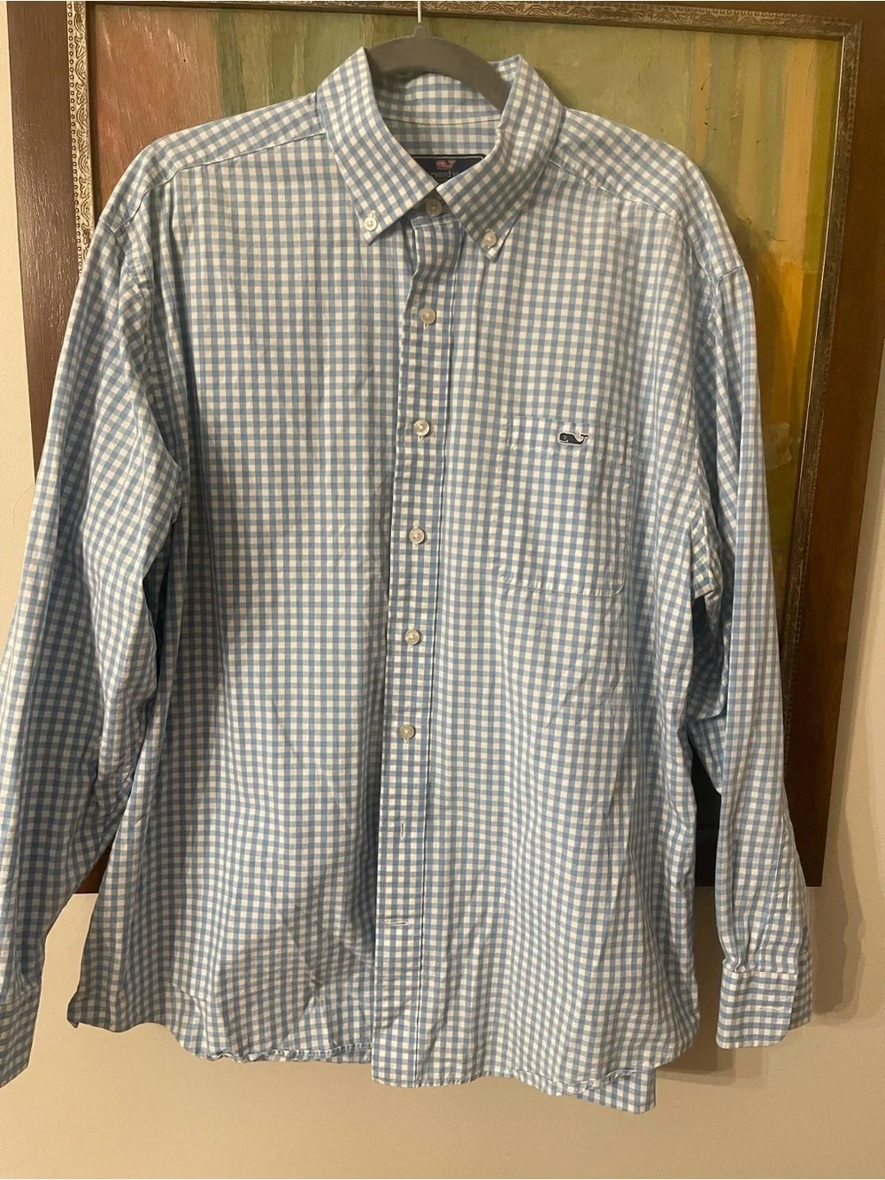 Vineyard Vines Light Blue Gingham Button-Down Shirt